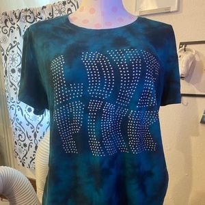 PINK bling tye dye t shirt size XL